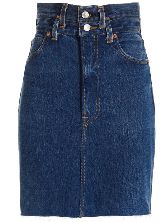 Re/Done Double Waisted Pencil Re Done X Levis Skirt