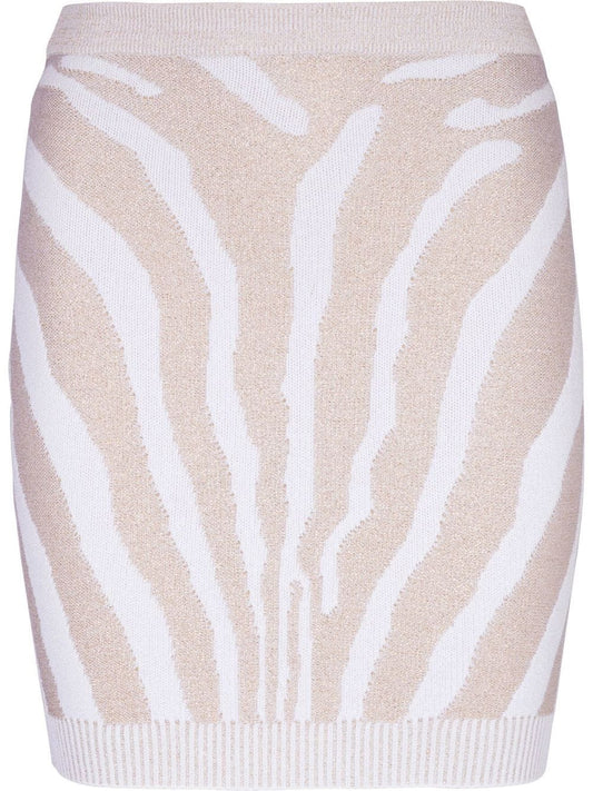 Balmain Zebra knit short skirt