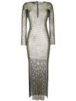 Santa Brand Rhinestones embellished long dress