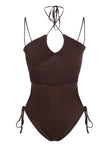 AndreĀdamo Andrea Adamo halterneck-fastening ribbed-knit bodysuit