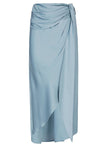 Jonathan Simkhai Elisabetta draped satin midi skirt