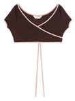Palm Angels Cap-sleeves bikini top