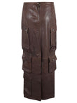 Fermas.Club Leather cargo long skirt