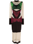 Marine Serre Regenerated lozenge-knit midi dress