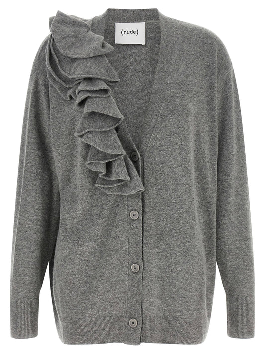 Nude Ruffle Cardigan