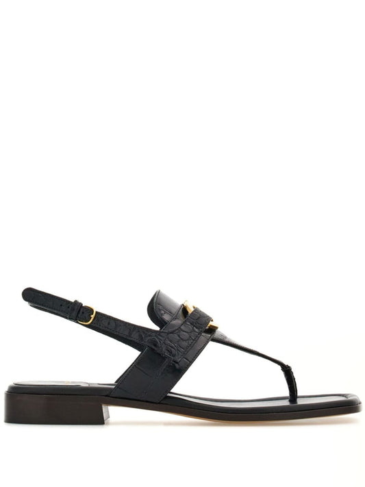 Ferragamo Gancini-buckle Leather Sandals