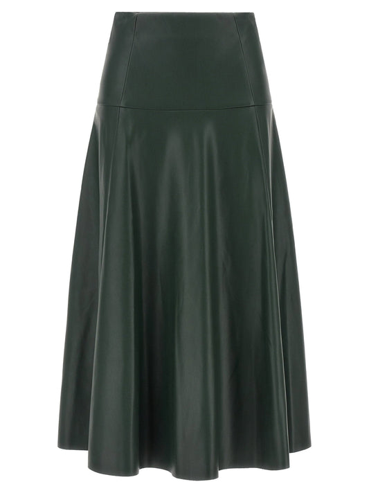 Nude Eco-leather Skirt