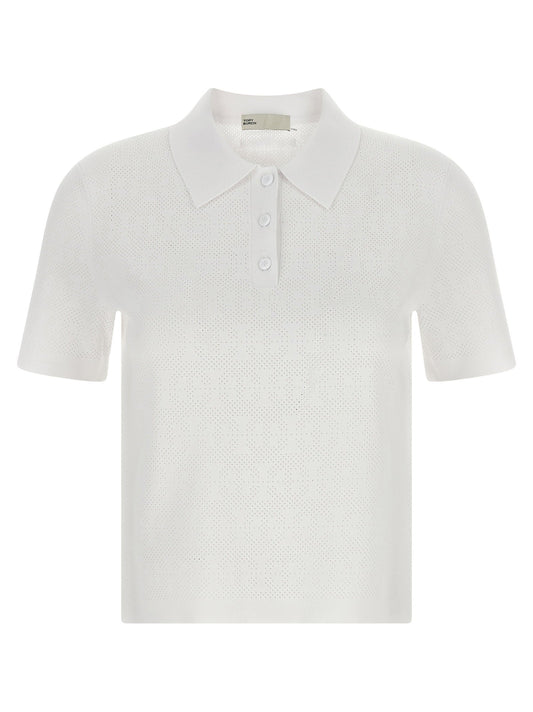 Tory Burch Pointelle Viscose Polo Shirt