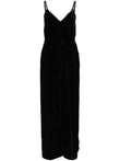 Gold Hawk V-back wide leg Velvet jumpsuit