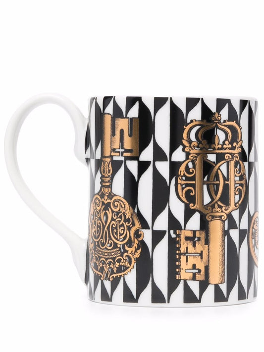 Fornasetti Mug Keys and Diamonds