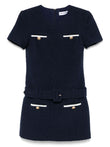 Self-Portrait Short tweed dress with belt