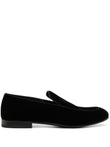Giorgio Armani Embroidered logo velvet loafers