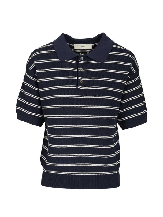 Dunst Cotton blend striped polo shirt