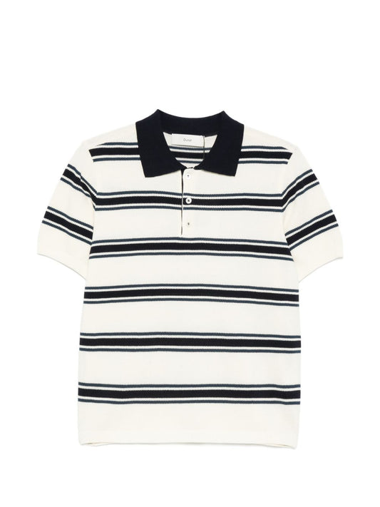 Dunst Striped cotton polo shirt