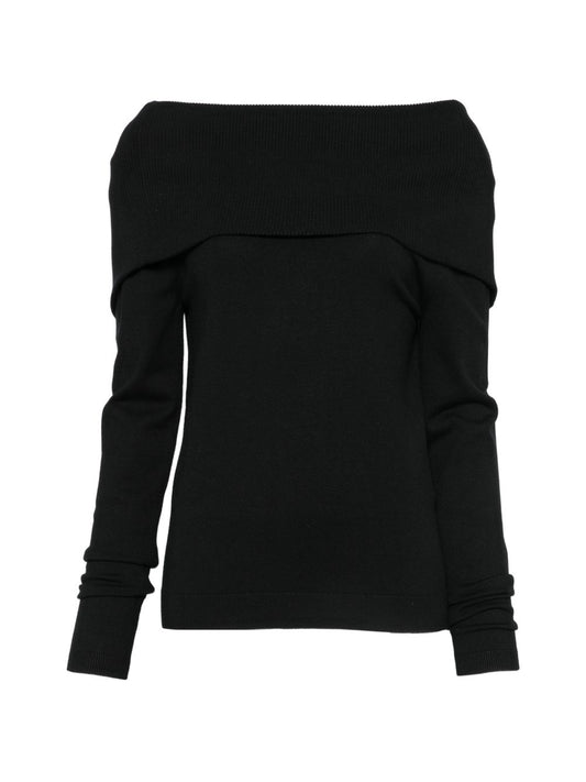 Semicouture Off-Shoulder Knit Sweater
