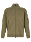 C.p. Company Lambswool Grs Cardigan With Lens Detail