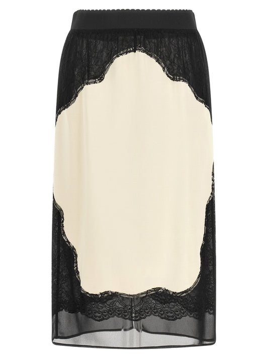 The Attico Lace Insert Skirt