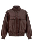 Twin Set Leather Effect Bomber Jacket
