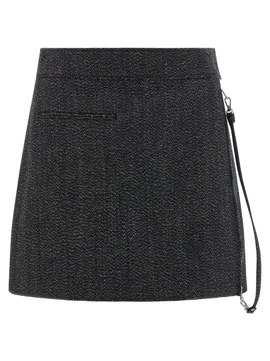 Courreges Zipped Caviar Mini Skirt