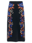 Farm Rio Bow Garden Knit Intarsia Skirt