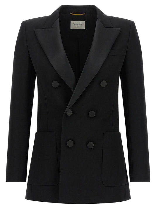 Saint Laurent Satin Lapel Blazer