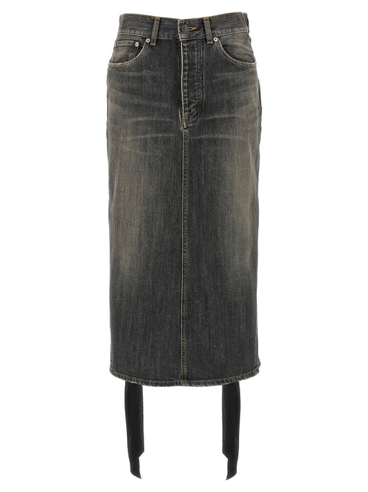 Balenciaga Lace Up Denim Skirt