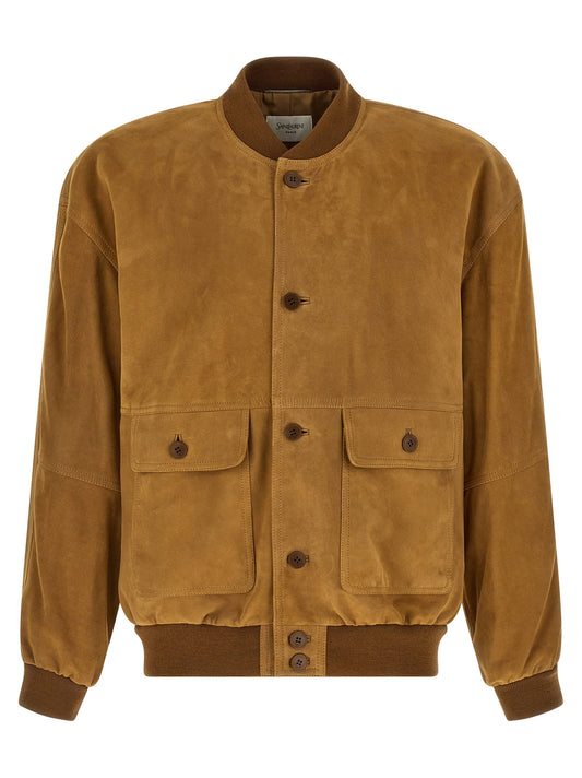 Saint Laurent Suede Bomber Jacket