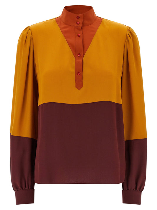 Saint Laurent Color-block Blouse