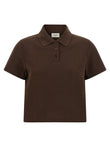 Saint Laurent Cassandre Crop Polo Shirt