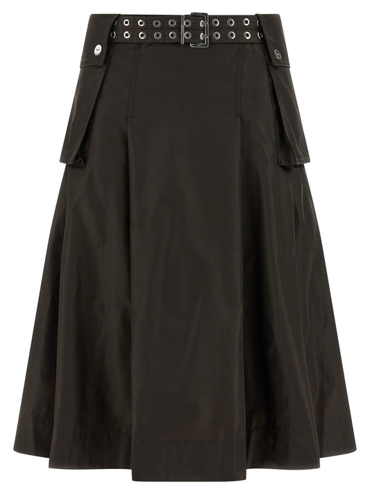 Ganni Duchesse Nylon Pleated Skirt