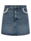 Ganni Denim And Lace Skirt
