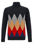 Ballantyne Classic Diamond Intarsia Turtleneck Sweater