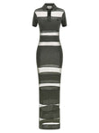 Coperni Striped Sheer Polo Dress