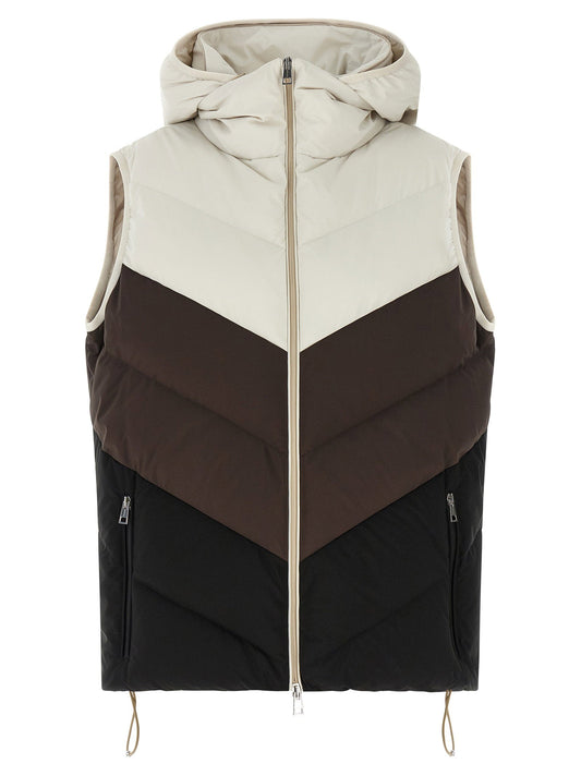 Kiton Chevron Stitching Padded Vest