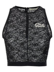 Alessandra Rich Rhinestone Lace Top