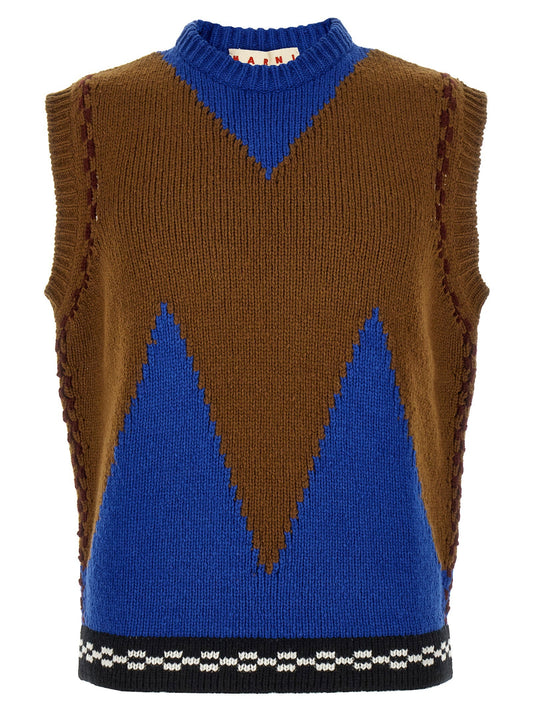Marni M-shaped Intarsia Vest