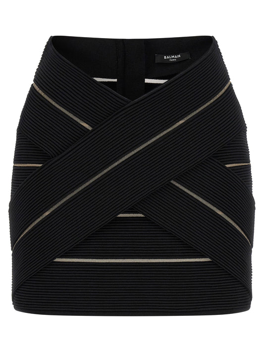 Balmain V-shaped Waist Skirt