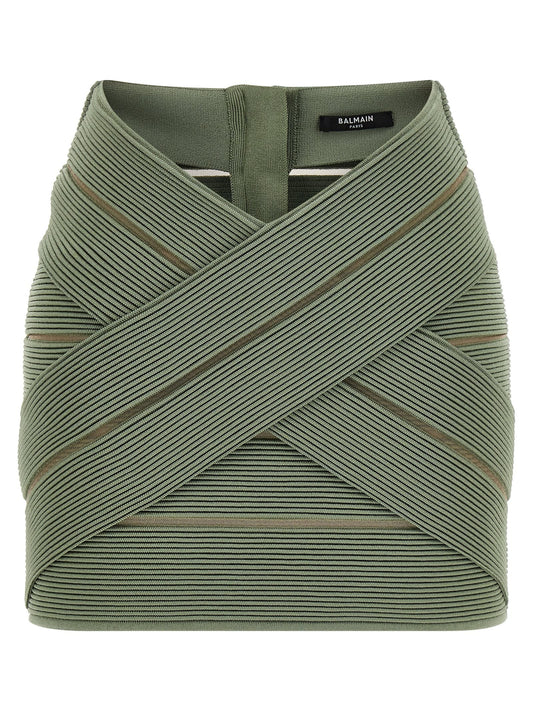 Balmain V-shaped Waist Skirt