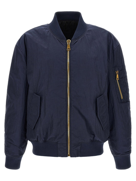 Balmain Logo Embroidery Bomber Jacket