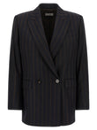 Alberto Biani Pinstripe Flannel Blazer