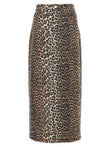 Ganni Animal Print Long Skirt
