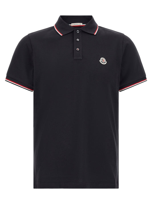 Moncler Tricolor Trim Polo Shirt
