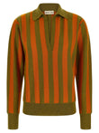 Alberto Biani Striped Knit Polo Shirt