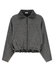 Brunello Cucinelli Shiny Zipper Pull Jacket