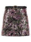 Self-Portrait Floral Sequin Mini Skirt