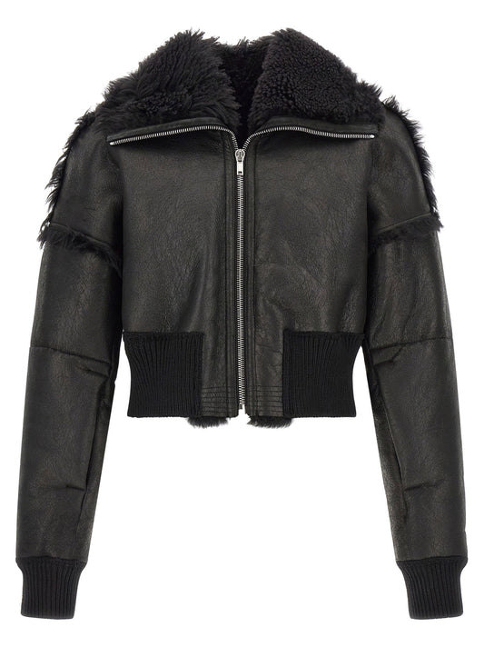 Rick Owens Flight Jkt Cropped Bomber Jacket