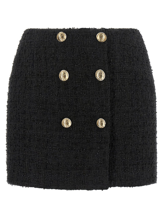 Balmain Embossed Button Detail Miniskirt
