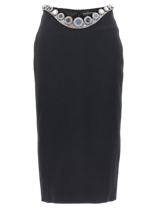 David Koma Puffer Circle Embroidery Skirt