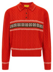 Guest In Residence Cable Collegiate Polo Sweater